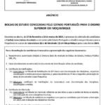 Edital de Bolsas de Estudo Internas Licenciatura e Mestrado para Portugal 2024